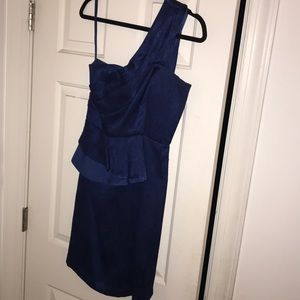 Navy Blue, Silk Cocktail Dress